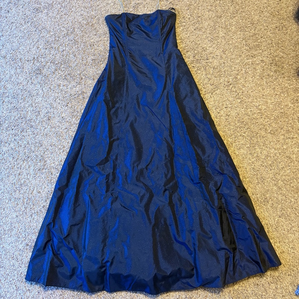 Jessica McClintock Strapless Blue Dress